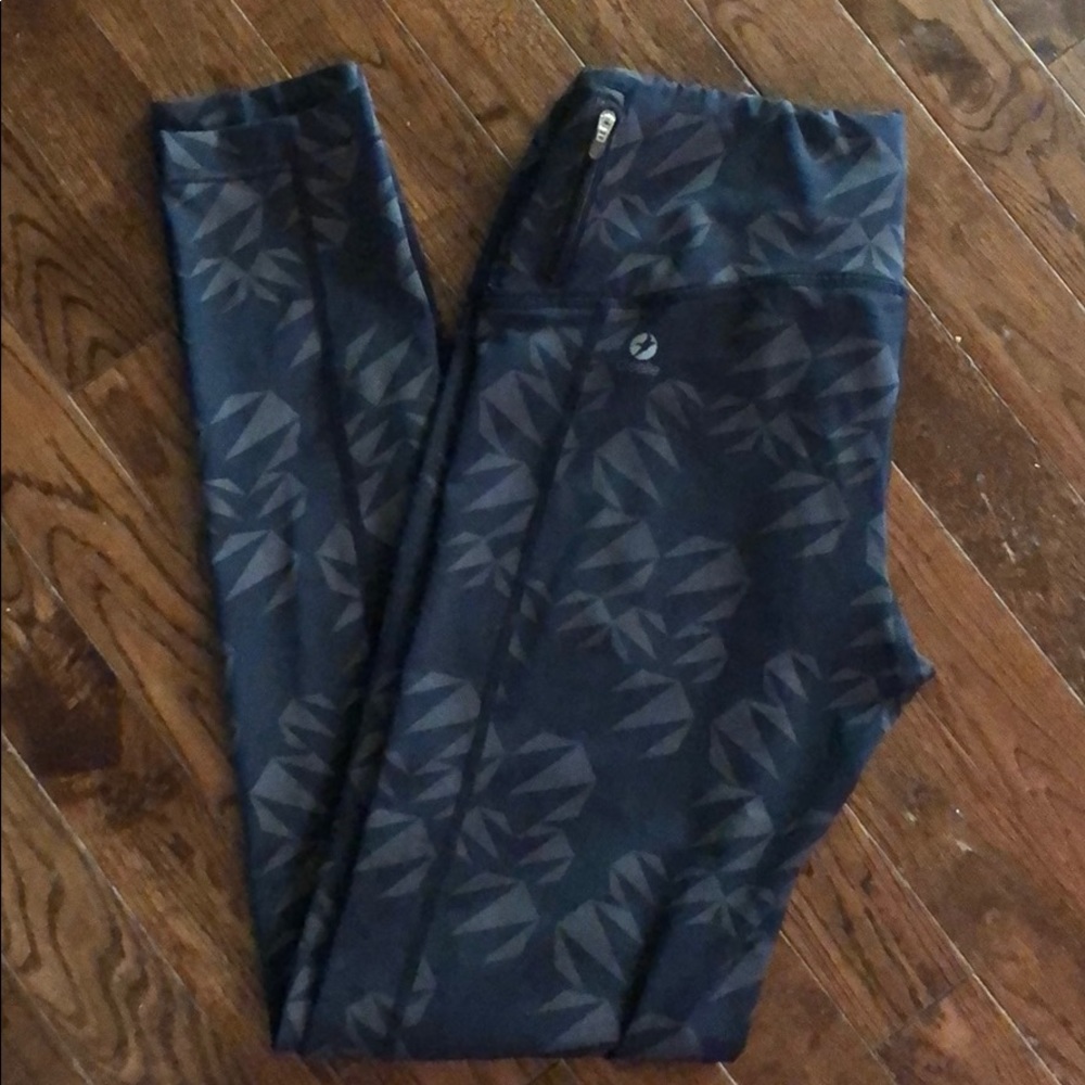 Oiselle KC Black Grey Tights 8